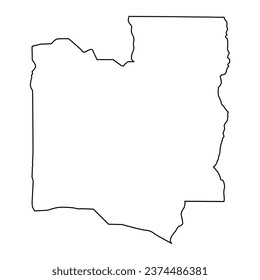 Collines department map, administrative division of Benin.