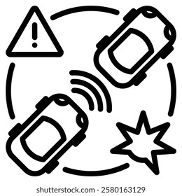 Collision Avoidance icon line vector illustration