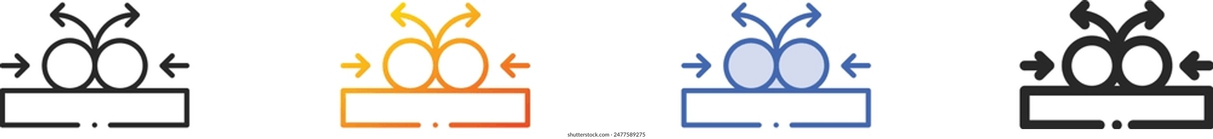 Collision icon.Thin Linear, Gradient, Blue Stroke and bold Style Design Isolated On White Background