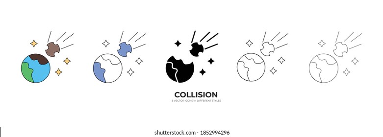 collision planet vector type icon