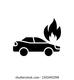 Collision of two cars icon in outline style on white background