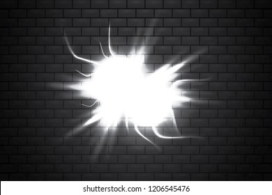 Collision of two forces with red and blue light. Vector versus concept.