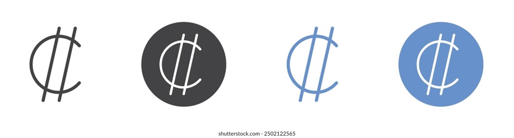 Collon sign icon Flat simple outline set
