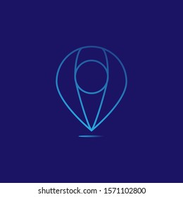 collorful gradient Map Air ballon logo line style design vector
