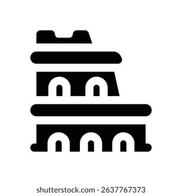 colloseum glyph icon. Strong and solid vector icon for websites, mobile interfaces, presentations, and visual branding. High quality and easy to edit.