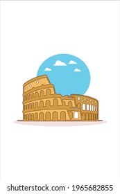 Collosseum Cartoon Icon Vector Design illustration