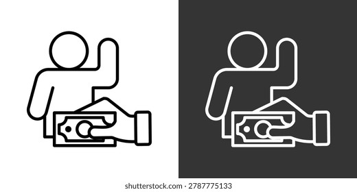 Collusion Black And White Icon Set Collection Pack Vector Illustration