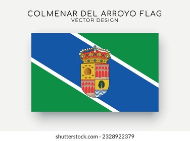 Colmenar del Arroyo flag. Detailed flag on white background. Vector illustration