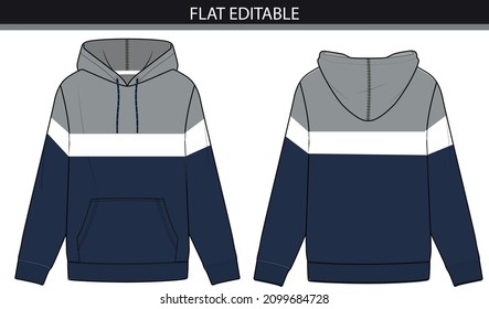 Coloblock sweatshirt flat sketch vector file