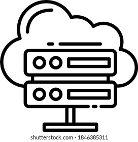 colocation cloud server concept, Clustered hosting Vector Icon Design, Cloud computing and Internet hosting services Symbol on White background