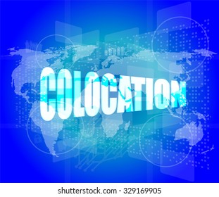 colocation - media communication on the internet vector illustration