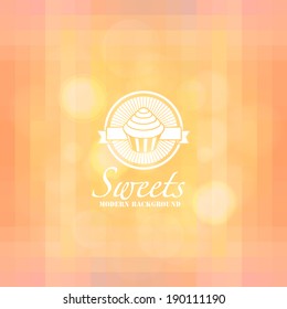 Colofrul mosaic sweets background: cupcake icon