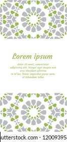 Colofrul vector template of card for invitation, celebration, save the date, wedding performed in arabic geometric tile
