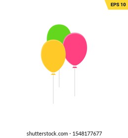 coloful balloon icon in flat style