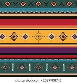 coloful custom tribal pattern ethnic ornaments art wallpaper background for textile printing