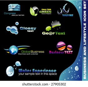 Coloful and Glossy Set of Various Design Elements