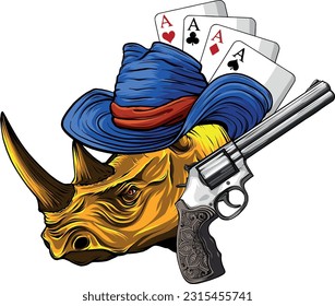 coloful head rhino. vector illustration design draw