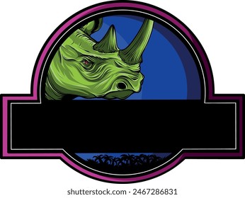 coloful head rhino. vector illustration design draw