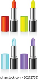 Coloful lipstick vector art and illustration