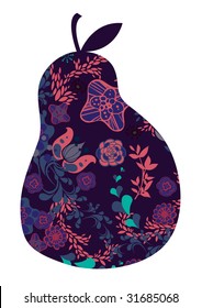 diseño de pera colorida