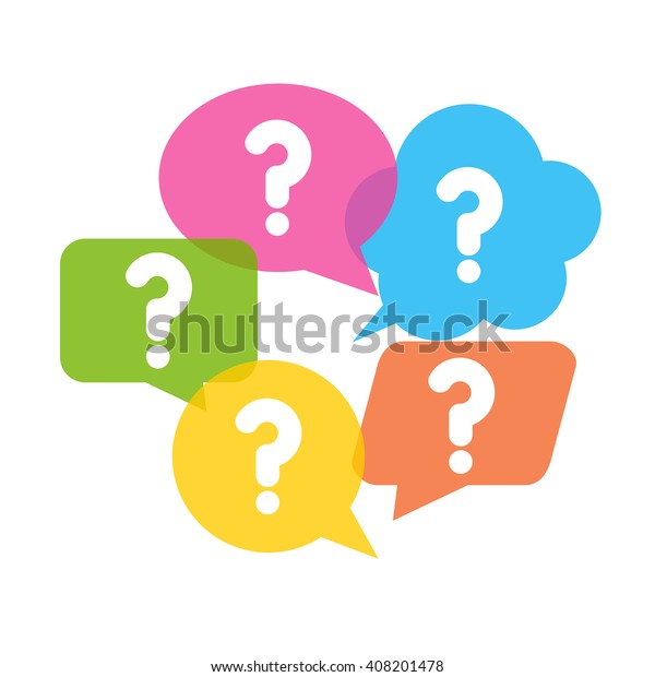 Coloful Speech Bubbles Question Marks Faq Stock Vector Royalty Free 408201478 2731