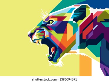 ColoFull Lion Pop Art Vector