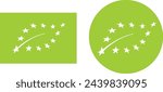 Cological agriculture logo or Organic product symbol. EU organic
