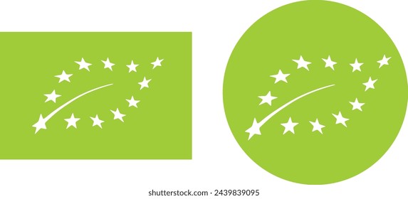 Cological agriculture logo or Organic product symbol. EU organic