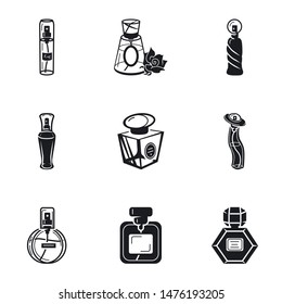Cologne bottle icon set. Simple set of 9 cologne bottle vector icons for web design isolated on white background