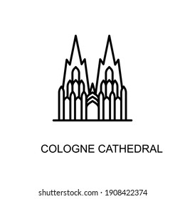 Kölner Dom, Köln, Deutschland, Wahrzeichen Symbol in Vektorgrafik. Logotyp