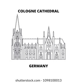 Cologne Cathedral, Germany  line icon concept. Cologne Cathedral, Germany  linear vector sign, symbol, illustration.