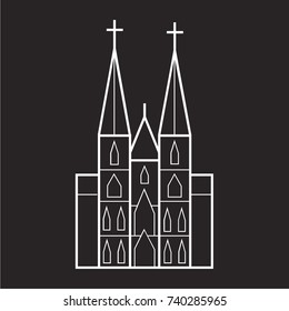 cologne cathedral icon flat black