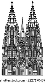 Kölner Dom St. Peter-Luette einzeln auf weißem Hintergrund