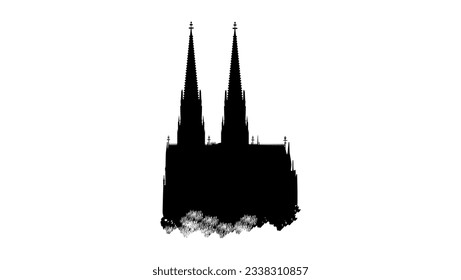 cologne cathedral silhouette, high quality vector