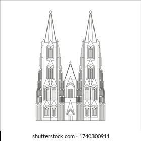 Catedral de Colonia en Alemania. Ilustración para diseño web y móvil.