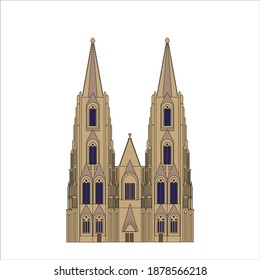 Catedral de Colonia en Alemania. Ilustración para diseño web y móvil.