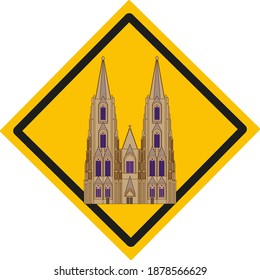 Catedral de Colonia en Alemania. Ilustración para diseño web y móvil.