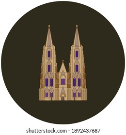 Catedral de Colonia en Alemania. Ilustración para diseño web y móvil.