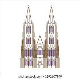 Catedral de Colonia en Alemania. Ilustración para diseño web y móvil.