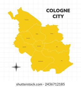 Cologne City map illustration. Map of the city in Germany