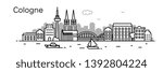 Cologne city. Modern flat line style. Vector illustration. Concept for presentation, banner, cards, web page
