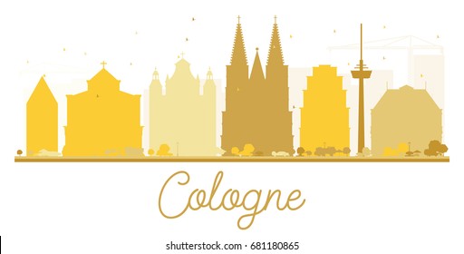 Cologne City skyline golden silhouette. Vector illustration. Simple flat concept for tourism presentation, banner, placard or web site. Cityscape with landmarks