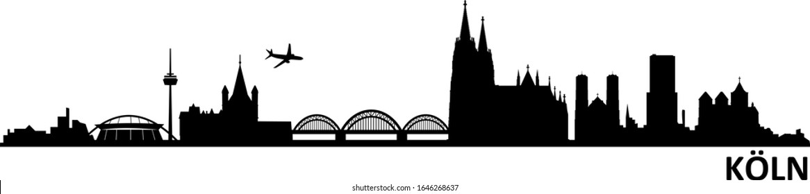 Köln Cologne City Skyline Silhouette Vector