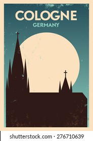 Cologne City Vintage Poster Design