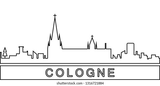 Cologne detailed skyline icon. Element of Cities for mobile concept and web apps icon. Thin line icon for website design and development, app development