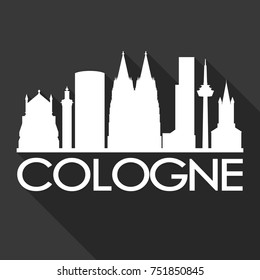 Cologne Flat Icon Skyline Silhouette Design City Vector Art Famous Buildings.