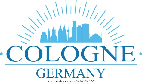 Cologne Germany City. Banner Design. City Skyline. Silhouette Vector. Famous Monuments.