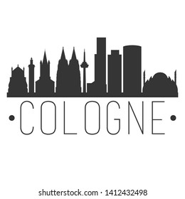 Cologne Germany. City Skyline. Silhouette City. Design Vector. Famous Monuments.