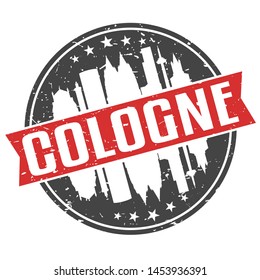 Cologne Germany Round Travel Stamp. Icon Skyline City Design. Seal Tourism Ribbon.