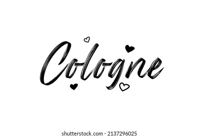 Cologne grunge city typography text word with grunge style. Hand lettering. Modern calligraphy text